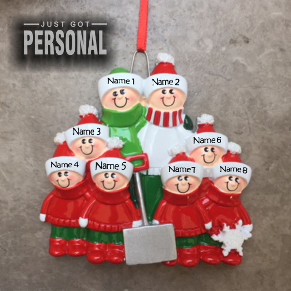 Hand Personalised Family Christmas Decoration - Shovel Family 8